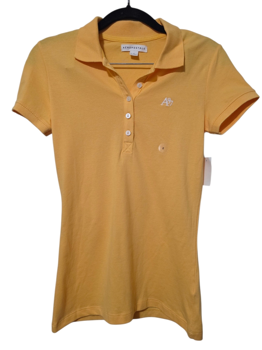 Aeropostale A87 Yellow Short-Sleeve Polo Shirt